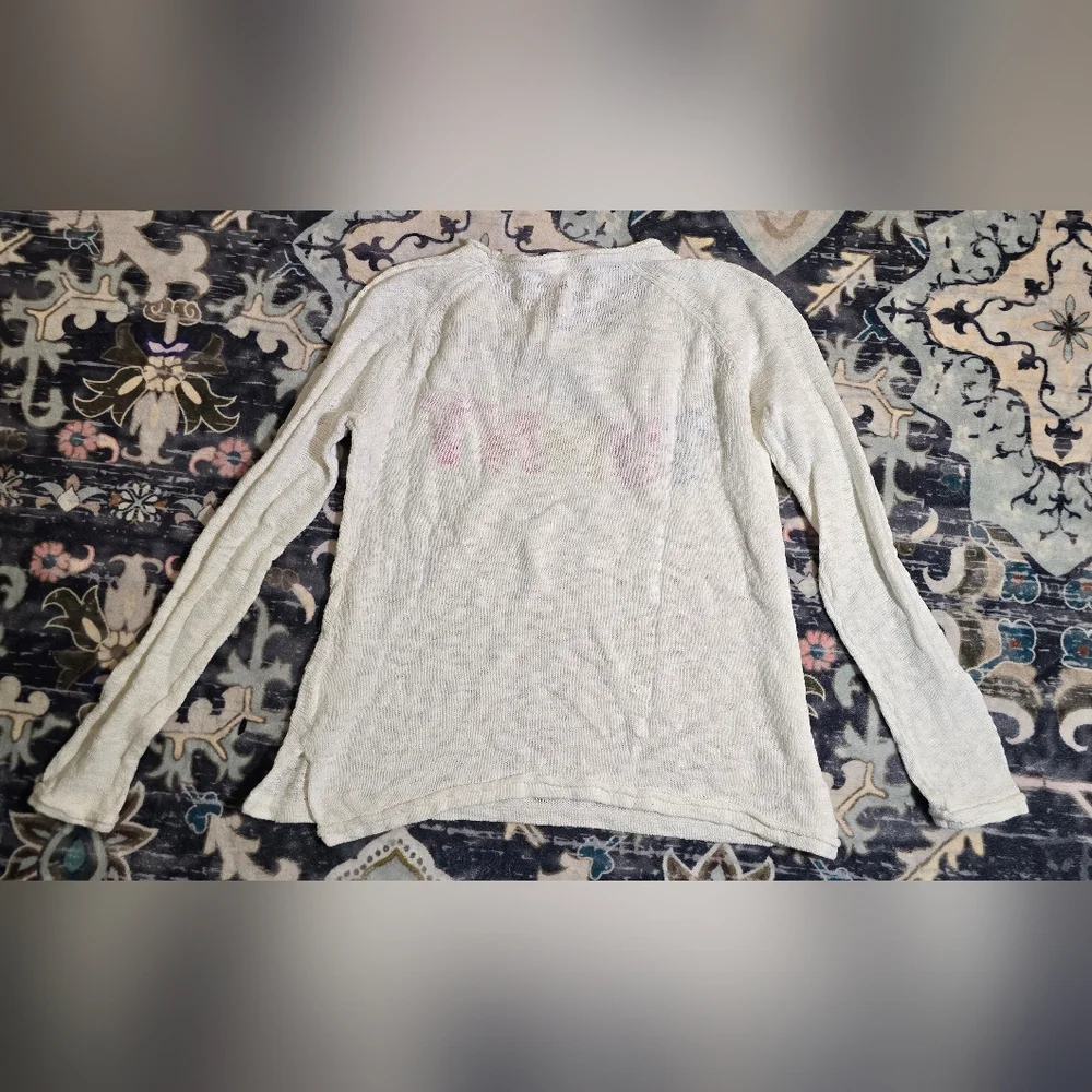 Lilly Pulitzer Danette Sunny Intarsia Sweater White Knit Small - Picture 3 of 4